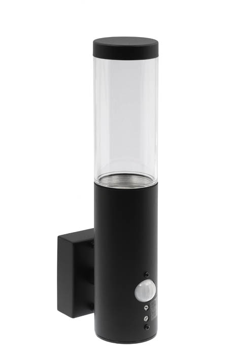 VITO ФАСАДЕН АПЛИК С PIR СЕНЗОР RIGA-W1S 1XGU10 IP44 Φ60X290X116MM ЧЕРЕН ЦВЯТ 3241410