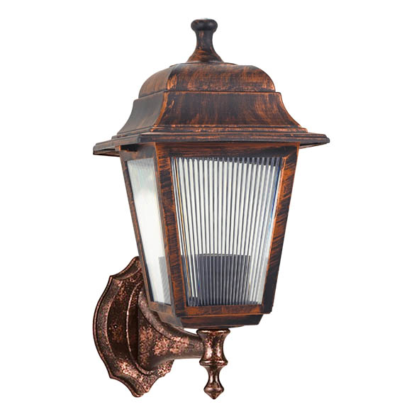 VITO ФАСАДЕН ФЕНЕР BERGAMO-W E27 ЧЕРЕН ЦВЯТ IP44 ПЛАСТМАСОВ 200X340MM АНТИЧЕН ВИД 3241920