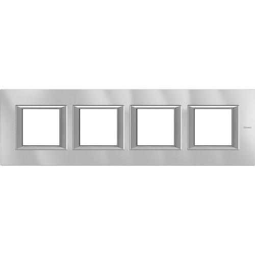 BTICINO - HA4802M4HHC Четворна Рамка 4х2М Monochrome Сиво Метална Правоъгълна Axolute