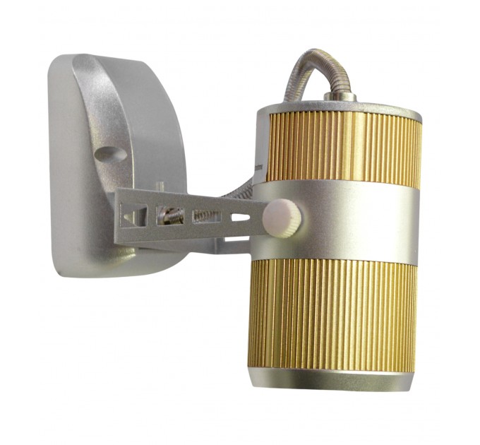 LIGHTEX ПРОЖЕКТОР ЗА СТЕНА S TRA 2 MR16 50W GU5.3 С ТРАНСФОРМАТОР СРЕБРО/ЗЛАТНО