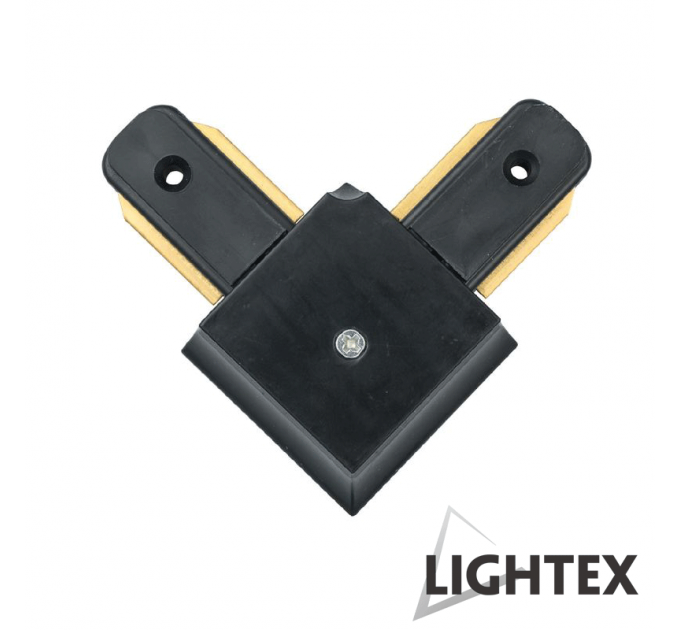 LIGHTEX L CONNECT ЪГЛОВ СЪЕДИНИТЕЛ ЧЕРЕН ЗА МОНОФАЗНА ШИНА 2РINS LIGHTEX