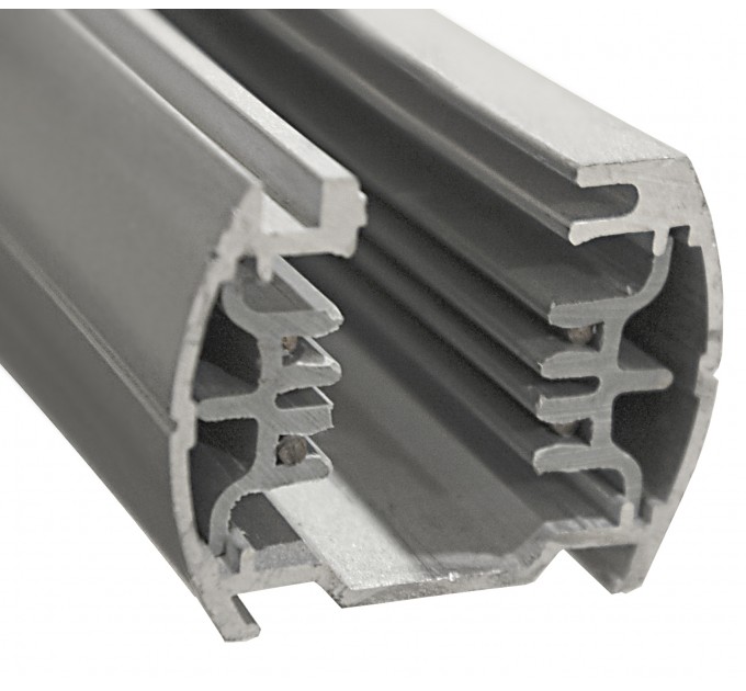 LIGHTEX TRACK SILVER ТРИФАЗНА ШИНА 3М 4РINS СЪС ЗАХРАНВАЩ БЛОК И КАПАЧКА