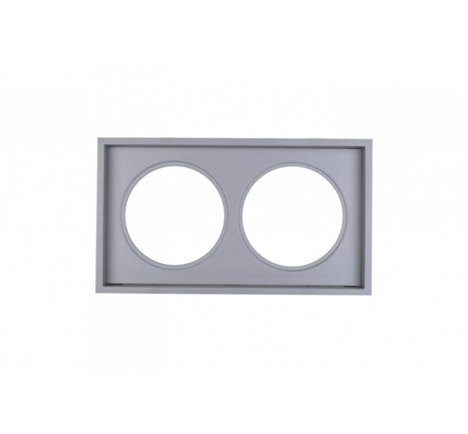 LIGHTEX АЛУМИНИЕВА РАМКА ЗА КАРДАН ДВОЙНА СРЕБРИСТА