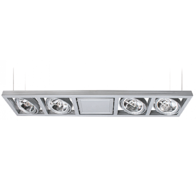 LIGHTEX КАРДАН ORBIS ВИСЯЩ 4XAR111 50W С ТРАНСФОРМАТОР И ЛАМПИ СРЕБРИСТ