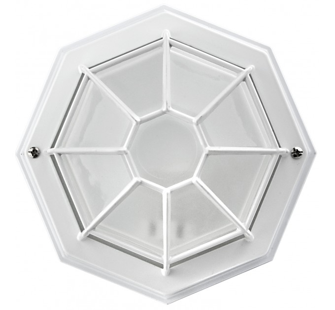 LIGHTEX ПЛАФОН KANTO/W АЛУМИНИЙ/СТЪКЛО Ф267 E27 100W IP44 БЯЛ LIGHTEX