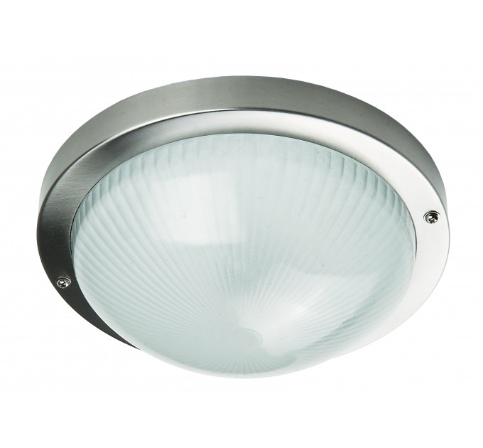 LIGHTEX ПЛАФОН RING/L АЛУМИНИЙ/СТЪКЛО E27 60W IP44 Ф256 INOX REAL