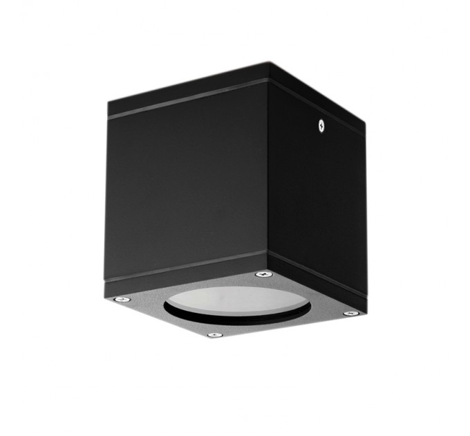 LIGHTEX ВЛАГОЗАЩИТЕНА ЛУНА ЗА ВЪНШЕН МОНТАЖ EAGLE 1XGU10 MAX.LED 7W IP65 КВАДРАТ ЧЕРНА 86X86X90MM LIGHTEX