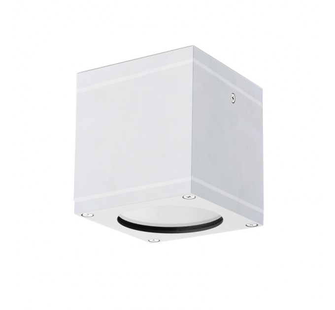 LIGHTEX ВЛАГОЗАЩИТЕНА ЛУНА ЗА ВЪНШЕН МОНТАЖ EAGLE 1XGU10 MAX.LED 7W IP65 КВАДРАТ БЯЛА 86X86X90MM LIGHTEX