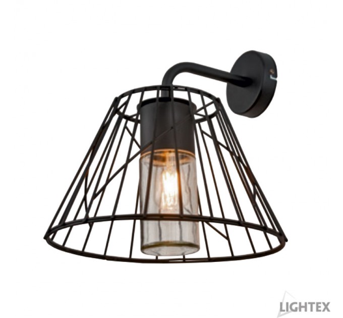 LIGHTEX ГРАДИНСКО ТЯЛО MALAGA СТЕННО 1XЕ27 IP44 МАТ.ЧЕРНО 315X310X327MM LIGHTEX