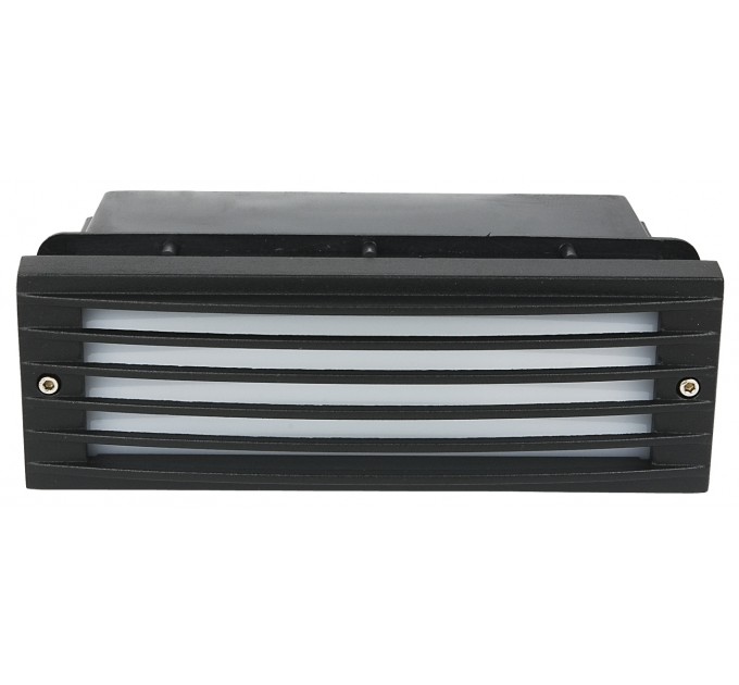 LIGHTEX ОСВЕТИТЕЛНО ТЯЛО ЗА ВГРАЖДАНЕ В СТЕНА Е27 60W IP54 ЧЕРНО С РЕШЕТКА FILINA/BL REAL