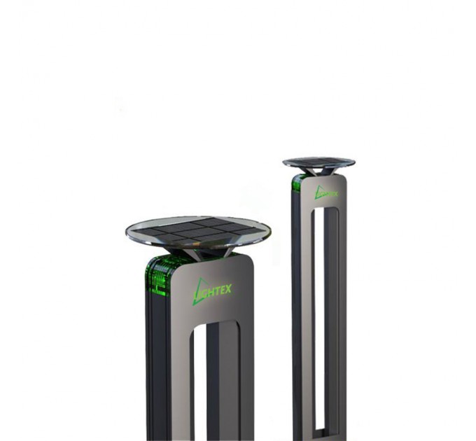 LIGHTEX LED СОЛАРЕН СВЕТЕЩ СТЪЛБ 1W ЗЕЛЕН +3W БЯЛ 400LM H60CM IP65 БАТЕРИЯ 3.7V 2.6AH LIGHTEX