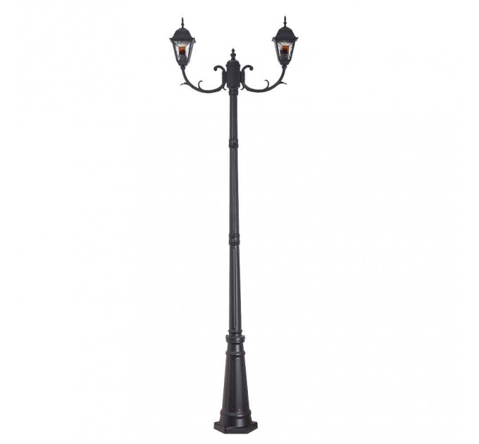 LIGHTEX ГРАДИНСКИ СТЪЛБ LUCCA II 2200ММ 2XE27 ЧЕРЕН МАТ IP44 LIGHTEX