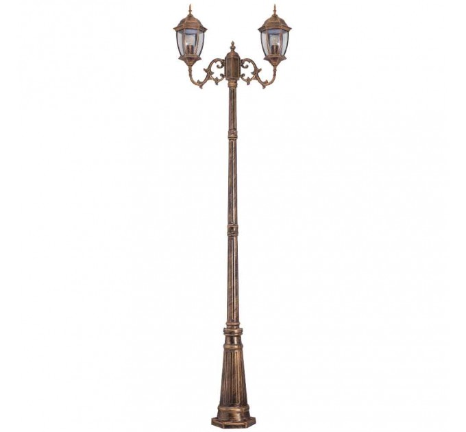 LIGHTEX ГРАДИНСКИ СТЪЛБ FIRENCE 2200ММ 2XE27 СТАРО ЗЛАТО IP44 LIGHTEX