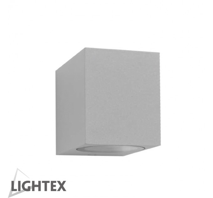 LIGHTEX ФАСАДЕН ОСВЕТИТЕЛ CUBO 1XGU10 IP54 МАТ.СРЕБРО LIGHTEX