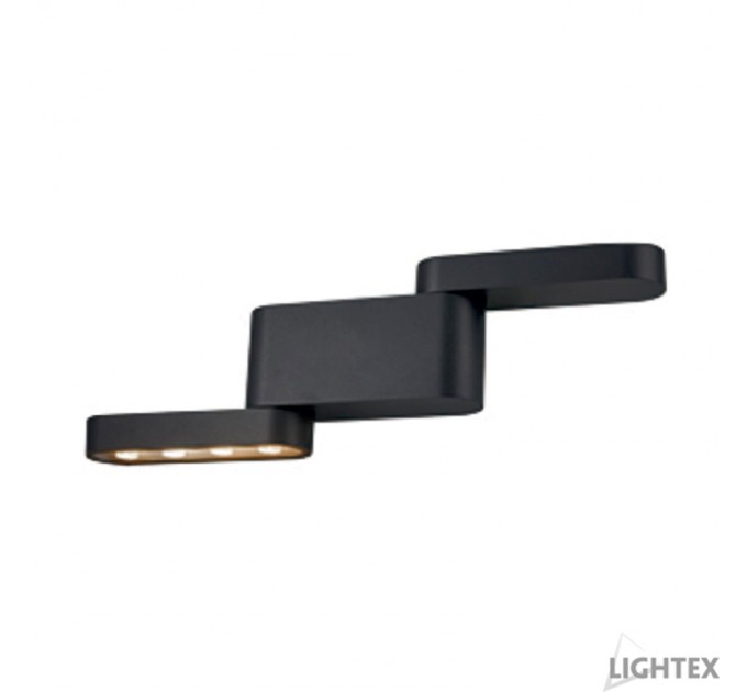 LIGHTEX LED ФАСАДЕН ОСВЕТИТЕЛ NANT 9W SMD LED 4000K 680LM 220V IP54 110D 140X42X106MM МАТ.ЧЕРНО LIGHTEX