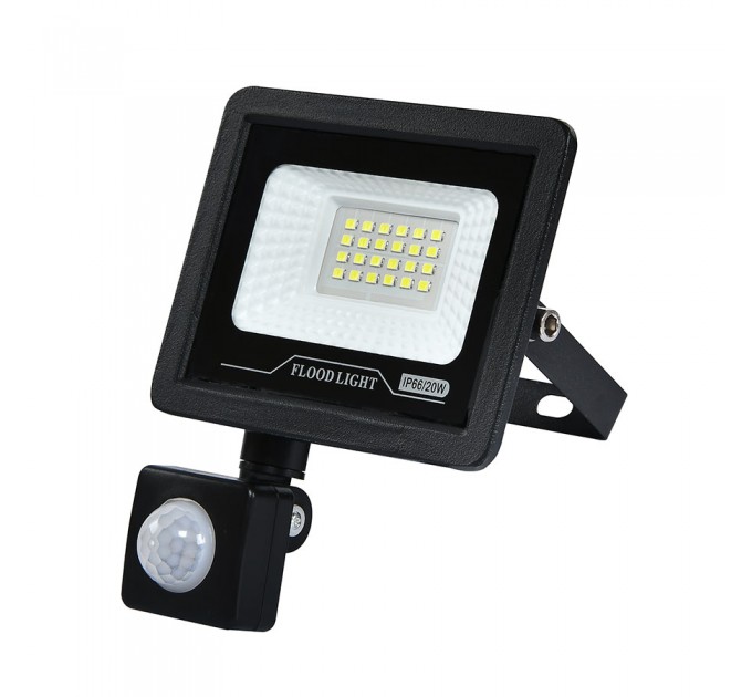 LIGHTEX LED ПРОЖЕКТОР ЧЕРЕН TOMI СЪС СЕНЗОР 20W 6500K 2000LM IP65 185-265V LIGHTEX