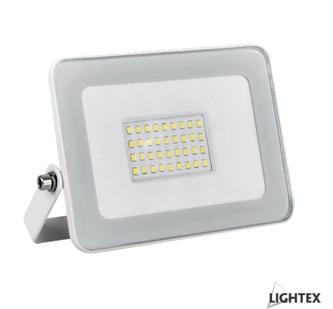 LIGHTEX LED ПРОЖЕКТОР SLIM ЧЕРЕН/БЯЛ 30W ЗЕЛЕН 2250LM IP65 LIGHTEX