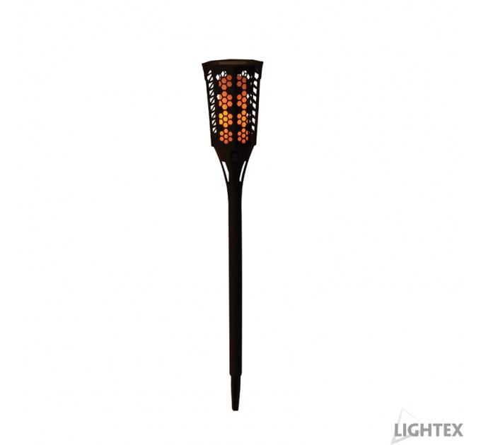 LIGHTEX LED СОЛАРЕН ФЕНЕР ЗА ГРАДИНА FAKLA 0.1W ЖЪЛТА СВЕТЛИНА 2LM IP44 БАТЕРИЯ AA NI-MH 1.2V 300MAH LIGHTEX