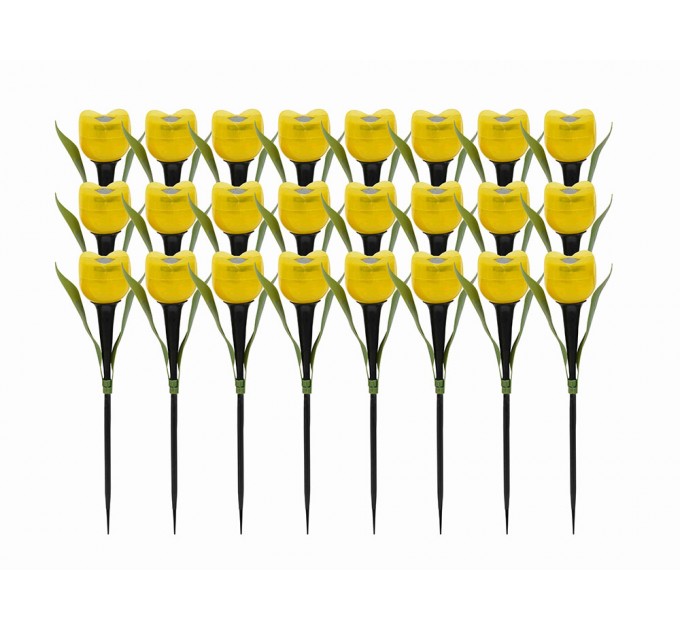 LIGHTEX LED СОЛАРНА ЛАМПА TULIP 0.06W 6000K IP44 ЖЪЛТО 24БР.К-КТ LIGHTEX