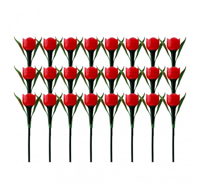 LIGHTEX LED СОЛАРНА ЛАМПА TULIP 0.06W 6000K IP44 ЧЕРВЕНО 24БР.К-КТ LIGHTEX