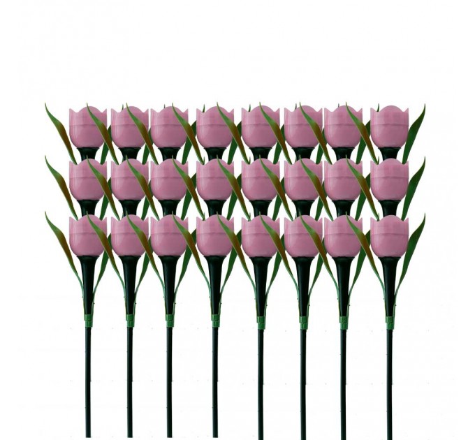 LIGHTEX LED СОЛАРНА ЛАМПА TULIP 0.06W 6000K IP44 РОЗОВО 24БР.К-КТ LIGHTEX
