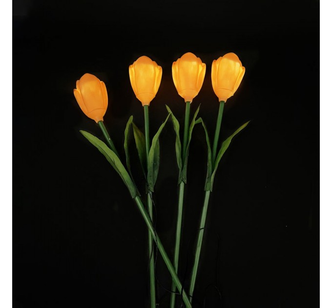 LIGHTEX LED СОЛАРНА ЛАМПА 4БР.К-КТ TULIPS 0.36W 3000K IP44 ЖЪЛТ 4БР.К-КТ БАТЕРИЯ AA NI-MH 1.2V 300MAH LIGHTEX