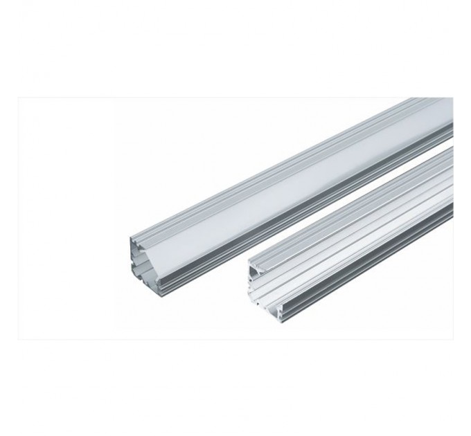 LIGHTEX АЛУМИНИЕВ ПРОФИЛ ЗА LED ЛЕНТА ЪГЛОВ 18ММ X18ММ-1 М. С МАТИРАН РАЗСЕЙВАТЕЛ,КАПАЧКИ И ДЪРЖАЧИ LIGHTEX