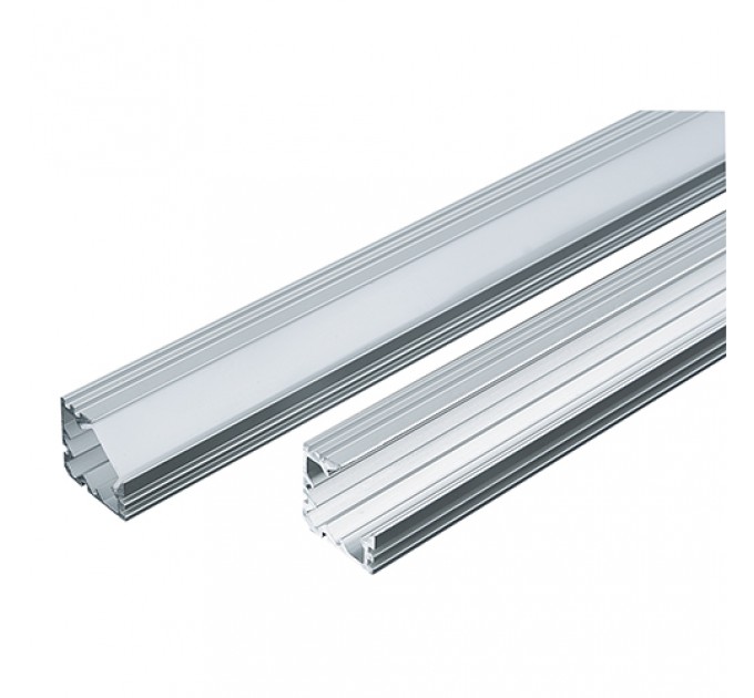 LIGHTEX АЛУМИНИЕВ ПРОФИЛ ЗА LED ЛЕНТА ЗА ОТКРИТ ЪГЛОВ 18ММ.-2 М. С МАТИРАН РАЗСЕЙВАТЕЛ LIGHTEX