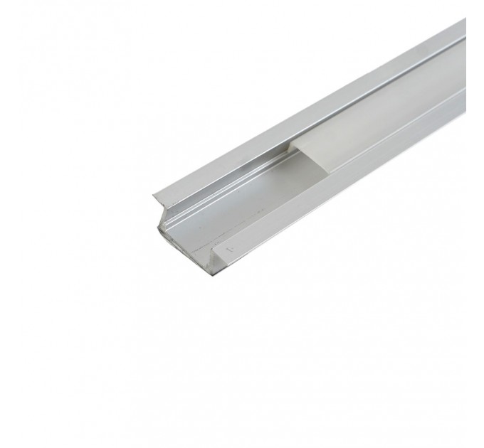 LIGHTEX АЛУМИНИЕВ ПРОФИЛ PR0217 ЗА LED ЛЕНТА 8/10MM ЗА ВГРАЖДАНЕ СИВ 21.7ММ 6.7ММ - 2 М. С МАТИРАН РАЗСЕЙВАТЕЛ, КАПАЧКИ И ДЪРЖАЧИ LIGHTEX