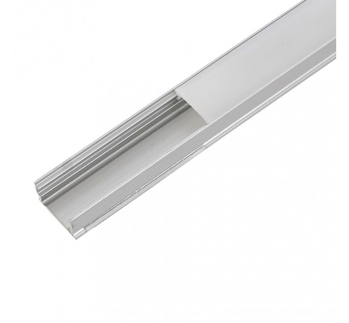 LIGHTEX АЛУМИНИЕВ ПРОФИЛ ЗА LED ЛЕНТА 8/10MM ОТКРИТ МОНТАЖ 13.2ММ 7ММ - 2 М.С МАТИРАН РАЗСЕЙВАТЕЛ, КАПАЧКИ И ДЪРЖАЧИ LIGHTEX
