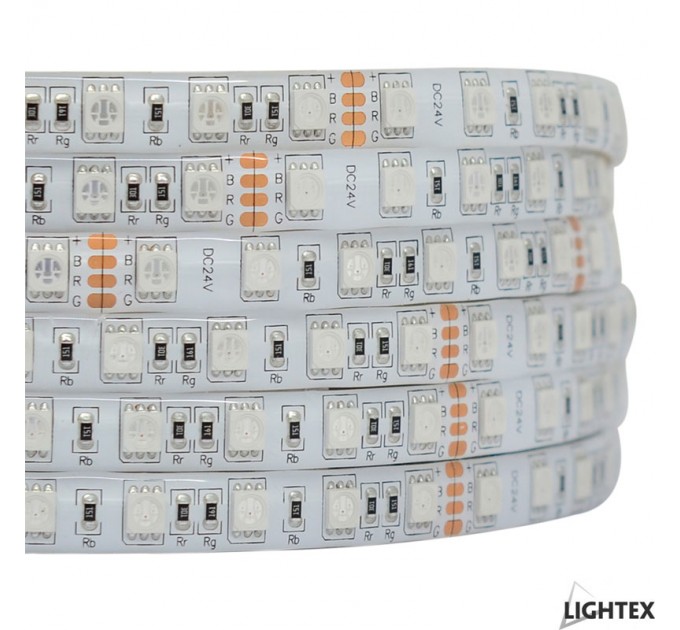 LIGHTEX LED ЛЕНТА 5050 60БР./М 24V 12W/МЕТЪР IP67 RGB 720LM/M LIGHTEX / 5М-ОПАКОВКА /