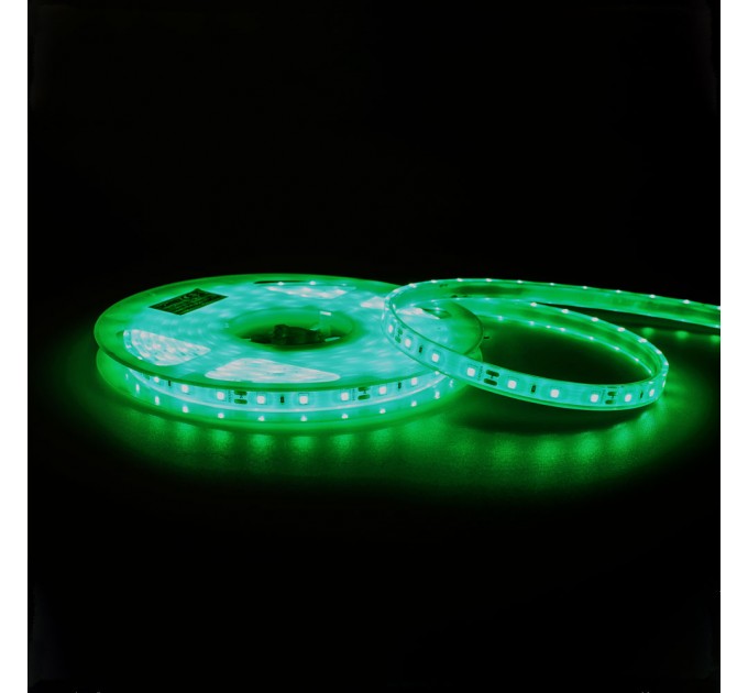 LIGHTEX LED ЛЕНТА ВЛАГОЗАЩИТЕНА 2835 60БР/М 12V DC 4.8W/M 100LM/W ЗЕЛЕНА СВЕТЛИНА IP68 СИЛИКОНОВО ПОКРИТИЕ И ЛЕПИЛО 10ММ LIGHTEX /ОПАКОВКА 5М/