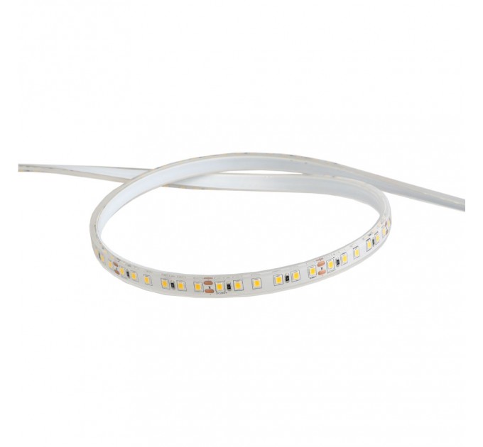 LIGHTEX LED ЛЕНТА ВЛАГОЗАЩИТЕНА 2835 120БР/М 24V DC 9.6W 103LM/W WW 3000K IP68 СЪС СИЛИКОНОВО ПОКРИТИЕ И ЛЕПИЛО 10ММ LIGHTEX /ОПАКОВКА 5М/