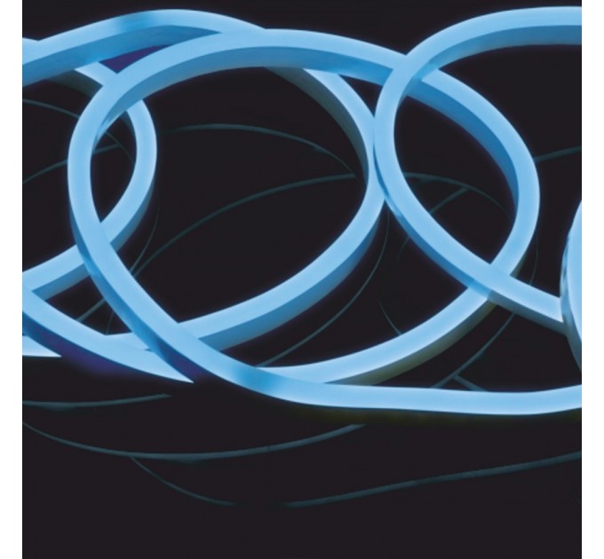 LIGHTEX LED СВЕТЕЩ КАБЕЛ 2835 120LED/МЕТЪР 7W/МЕТЪР 8X16ММ СВЕТЛО СИН IP65 10М СЪС ЗАХРАНВАНЕ И АКСЕСОАРИ LIGHTEX