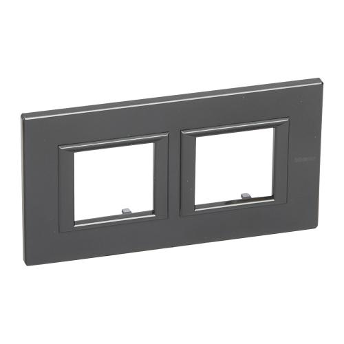 BTICINO - HA4802M2HHS Двойна Рамка 2х2М Monochrome Антрацит Метална Правоъгълна Axolute