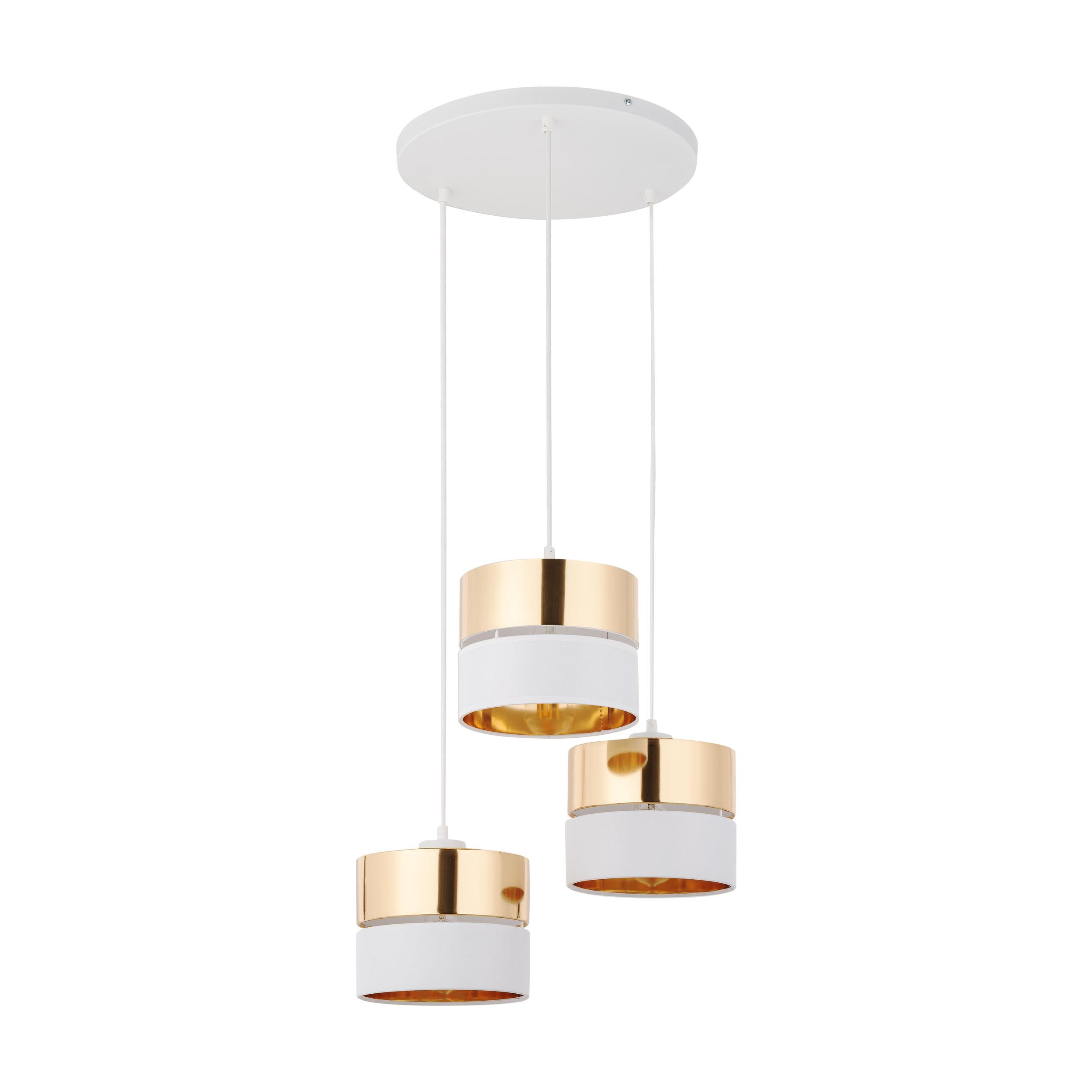 TK LIGHTING HILTON WHITE/GOLD LAMPA WISZĄCA 3 PŁ