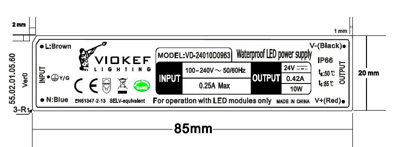 VIOKEF 4182100 Драйвер 10W 24V