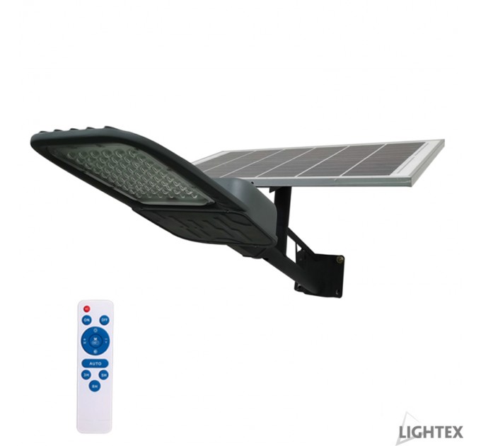 LIGHTEX СОЛАРЕН LED УЛИЧЕН ОСВЕТИТЕЛ 30W 5000K 3000LM IP65 БАТЕРИЯ 3.2V 30AH С ДИСТАНЦИОННО УПРАВЛЕНИЕ И ОТДЕЛЕН ПАНЕЛ LIGHTEX