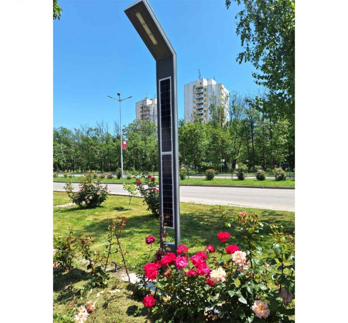 LIGHTEX LED СОЛАРЕН СТЪЛБ POLO 3.5М 30W 6000K + GREEN IP65 LIGHTEX