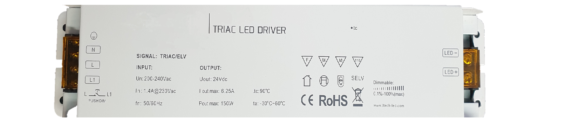 VIOKEF 00/8026 Захранване 24VDC 150W IP20 Triac & Push Dim