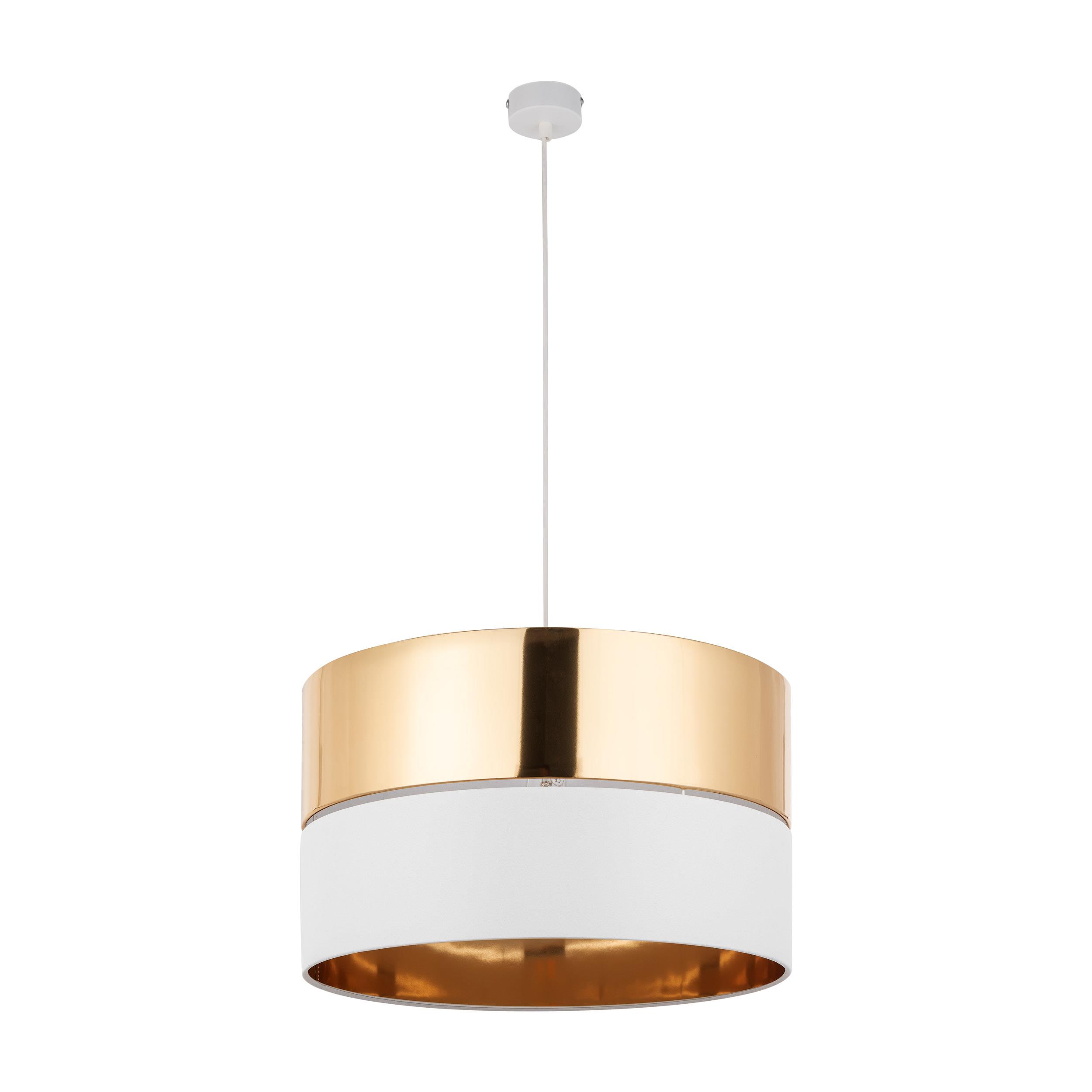 TK LIGHTING HILTON WHITE/GOLD LAMPA WISZĄCA 1 PŁ