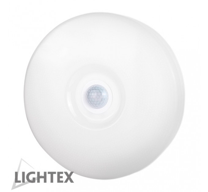 LIGHTEX LED ПЛАФОН СЪС СЕНЗОР ЗА ОСВЕТЕНОСТ STORY 7W 4000K 560LM Ф185 ОПАЛ IP44 LIGHTEX
