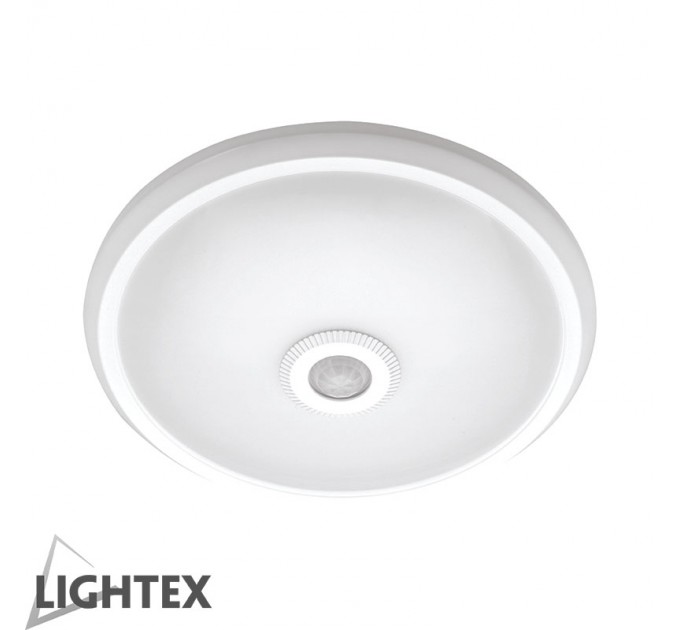 LIGHTEX LED ПЛАФОН СЪС СЕНЗОР ЗА ДВИЖЕНИЕ 360' 12W 4000К 800LM 1-6М PC LIGHTEX