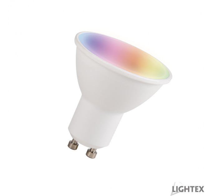 LIGHTEX LED ЛАМПА SMART WIFI 5.5W GU10 220V 400LM RGB&DIM&CCT, APP(ANDROID&IOS) С УПРАВЛЕНИЕ ALEXA&GOOGLE&TUYA LIGHTEX