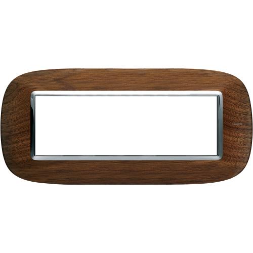 BTICINO - HB4806LNC Рамка 6М Орех Елипсовидна Дърво
