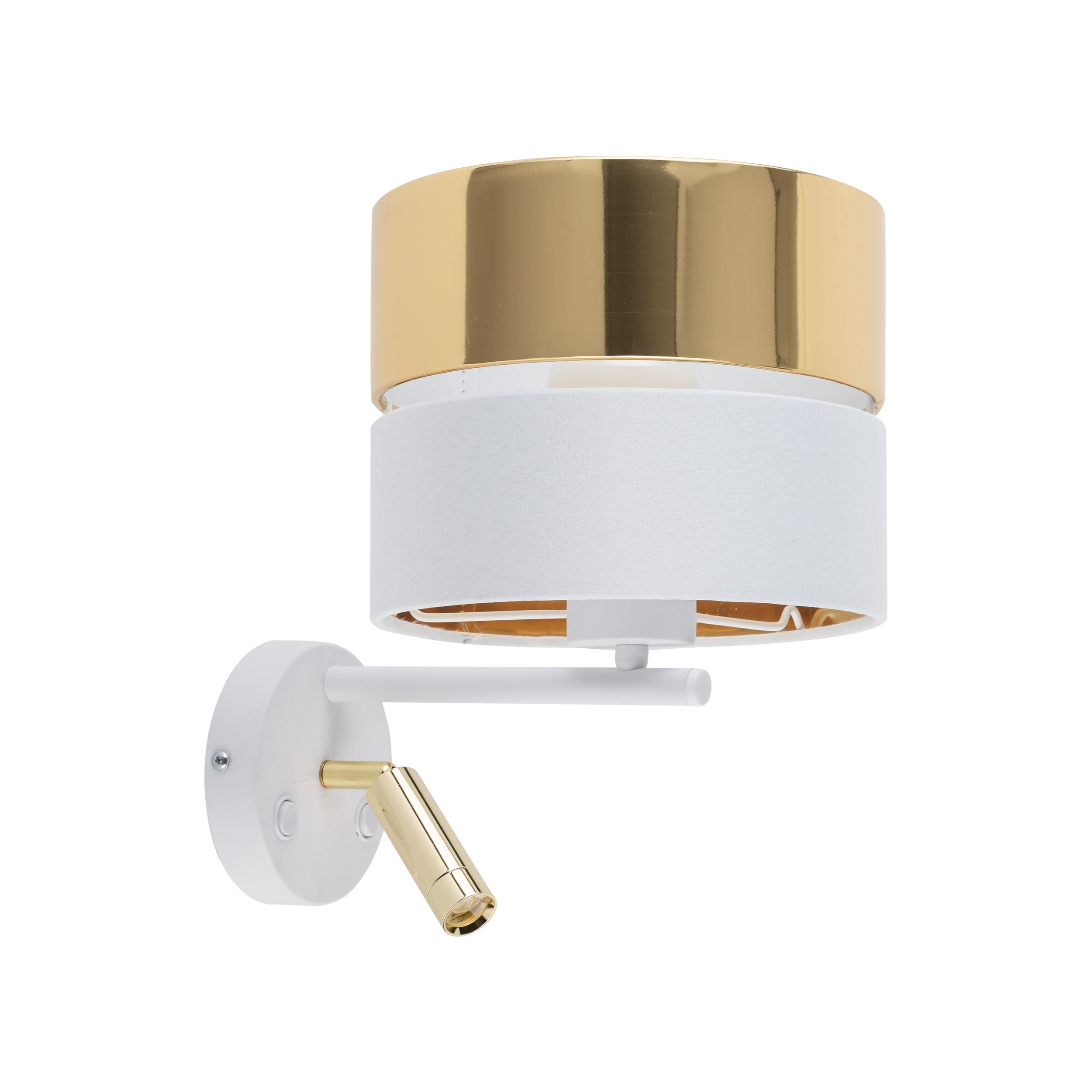 TK LIGHTING HILTON WHITE/GOLD KINKIET 2 PŁ E_27 + G_9