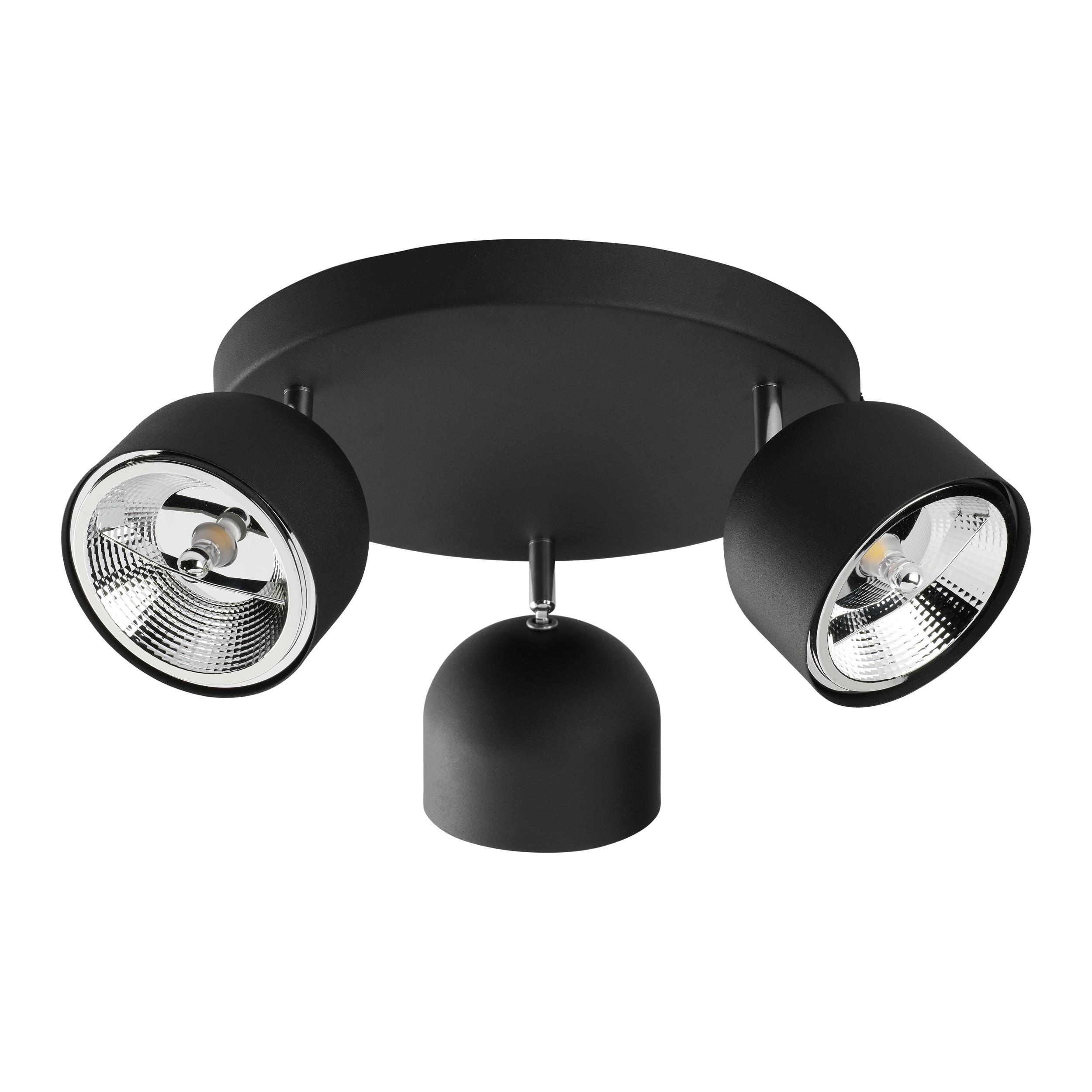 TK LIGHTING ALTEA BLACK LAMPA SUFITOWA 3 PŁ KOŁO + ŻARÓWKI