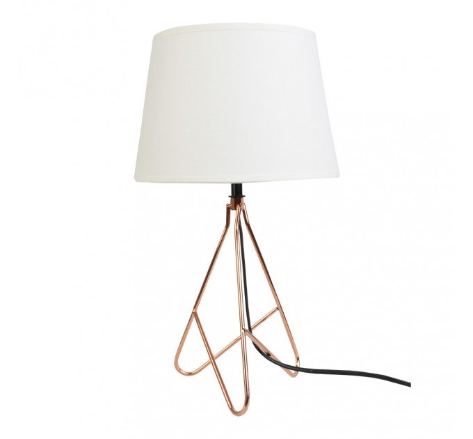 LIGHTEX НАСТОЛНА ЛАМПА TINI МЕТАЛ ЗЛАТНА ОСНОВА+БЯЛА ШАПКА 1 Е27 LIGHTEX