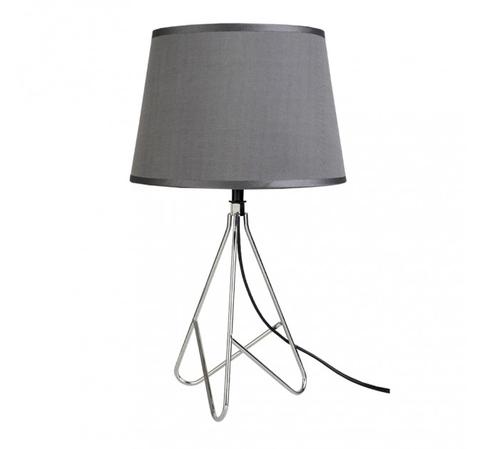 LIGHTEX НАСТОЛНА ЛАМПА TINI МЕТАЛ СРЕБЪРНА ОСНОВА+СИВА ШАПКА 1 Е27 LIGHTEX