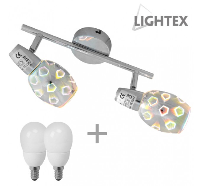 LIGHTEX СПОТ ARIZONA 2XE14 С ЛАМПИ LIGHTEX